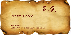 Pritz Fanni névjegykártya