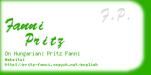 fanni pritz business card
